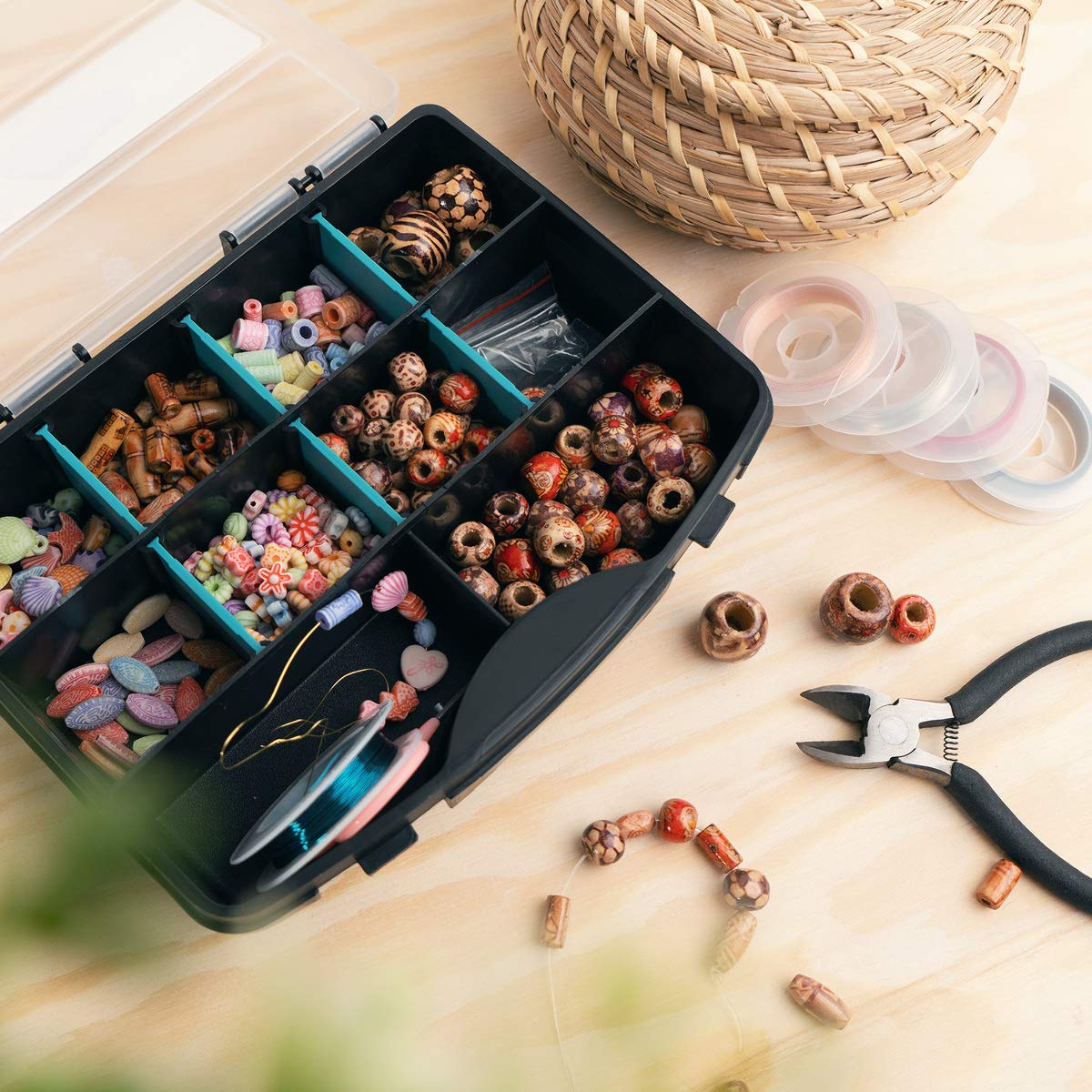 navaris-sortierkasten-kleinteile-organizer-19x15x4cm-verstellbar-leer image 2