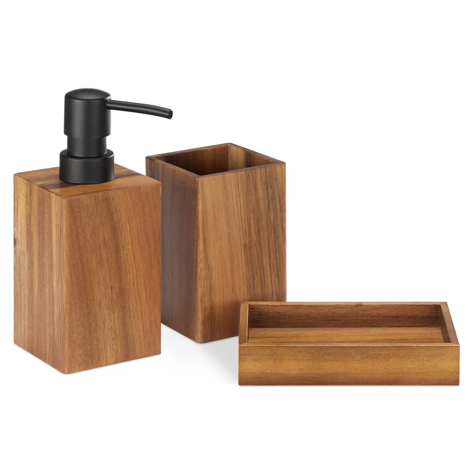 navaris-beauty-badezimmer-set-akazie-3-teilig-holz image 1
