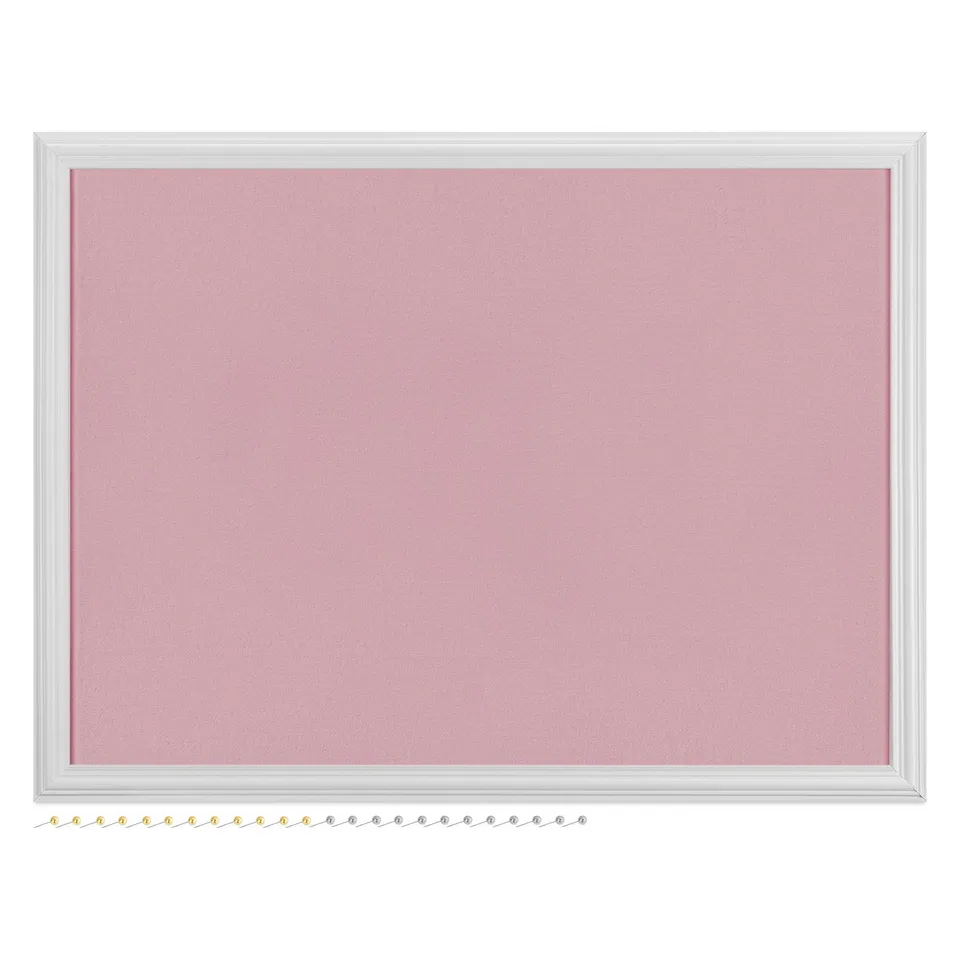navaris-pinnwand-pl-sch-60x45-cm-fotowand-wei-rosa-mit-pins image 1
