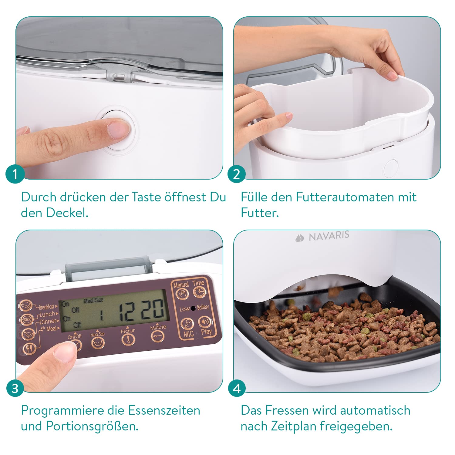 navaris-futterautomat-6l-timer-futterspender-display-katze-hund image 4