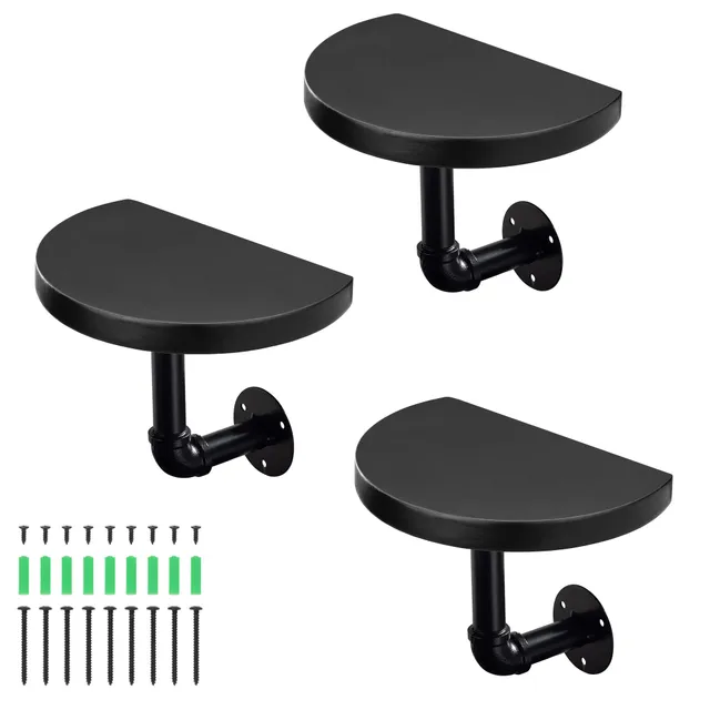 navaris-garden-wandregal-holz-metall-rund-3er-set-kiefer image 1