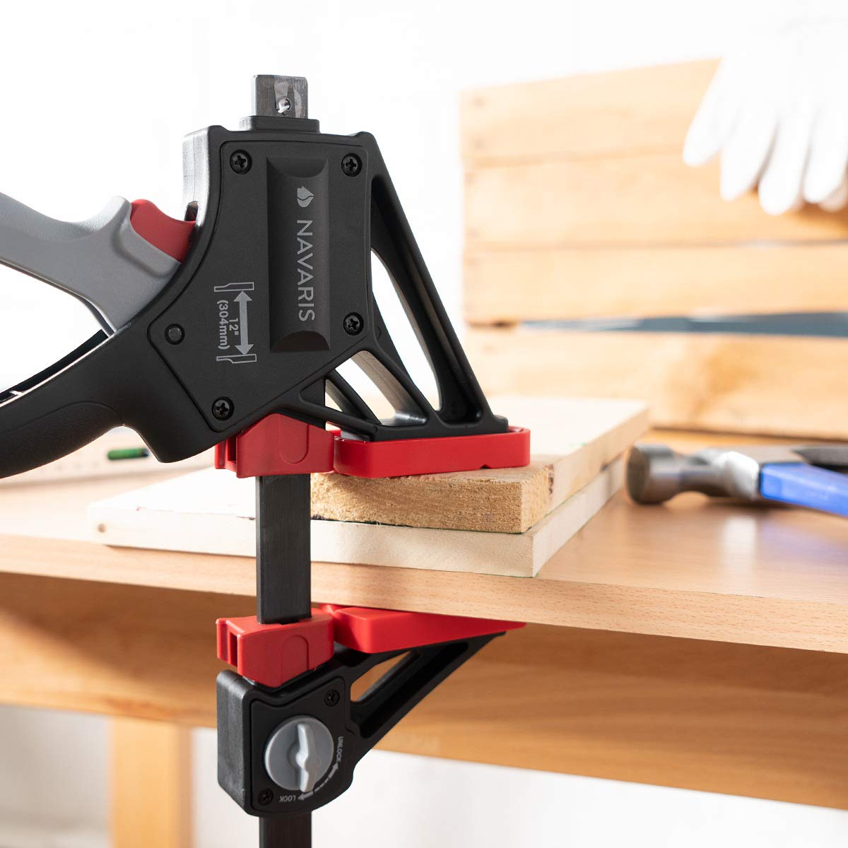 navaris-einhandzwinge-30cm-schraubzwinge-mit-180kg-spannkraft image 2