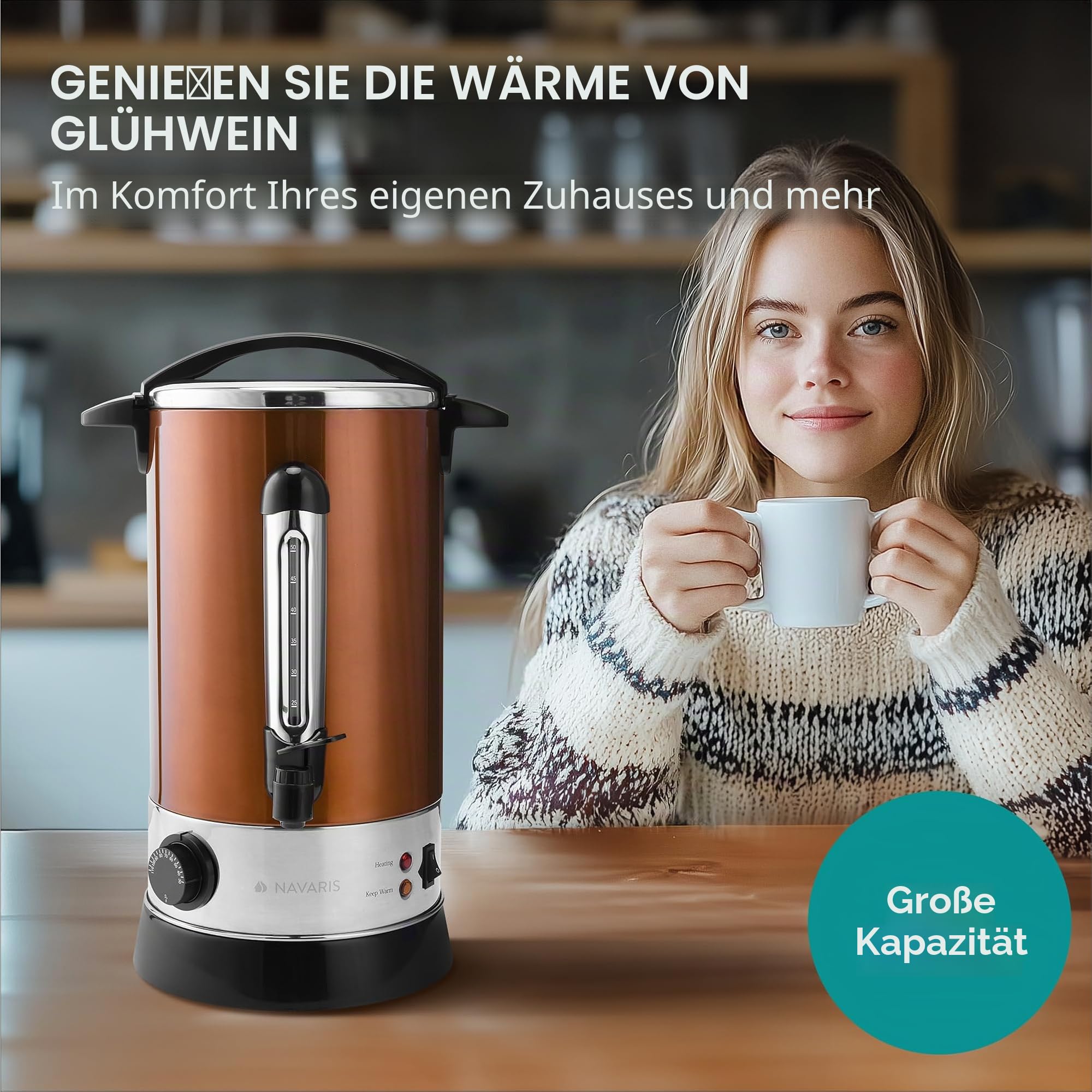 navaris-kitchen-gl-hweinkocher-edelstahl-10l-kupfer-thermostat image 2