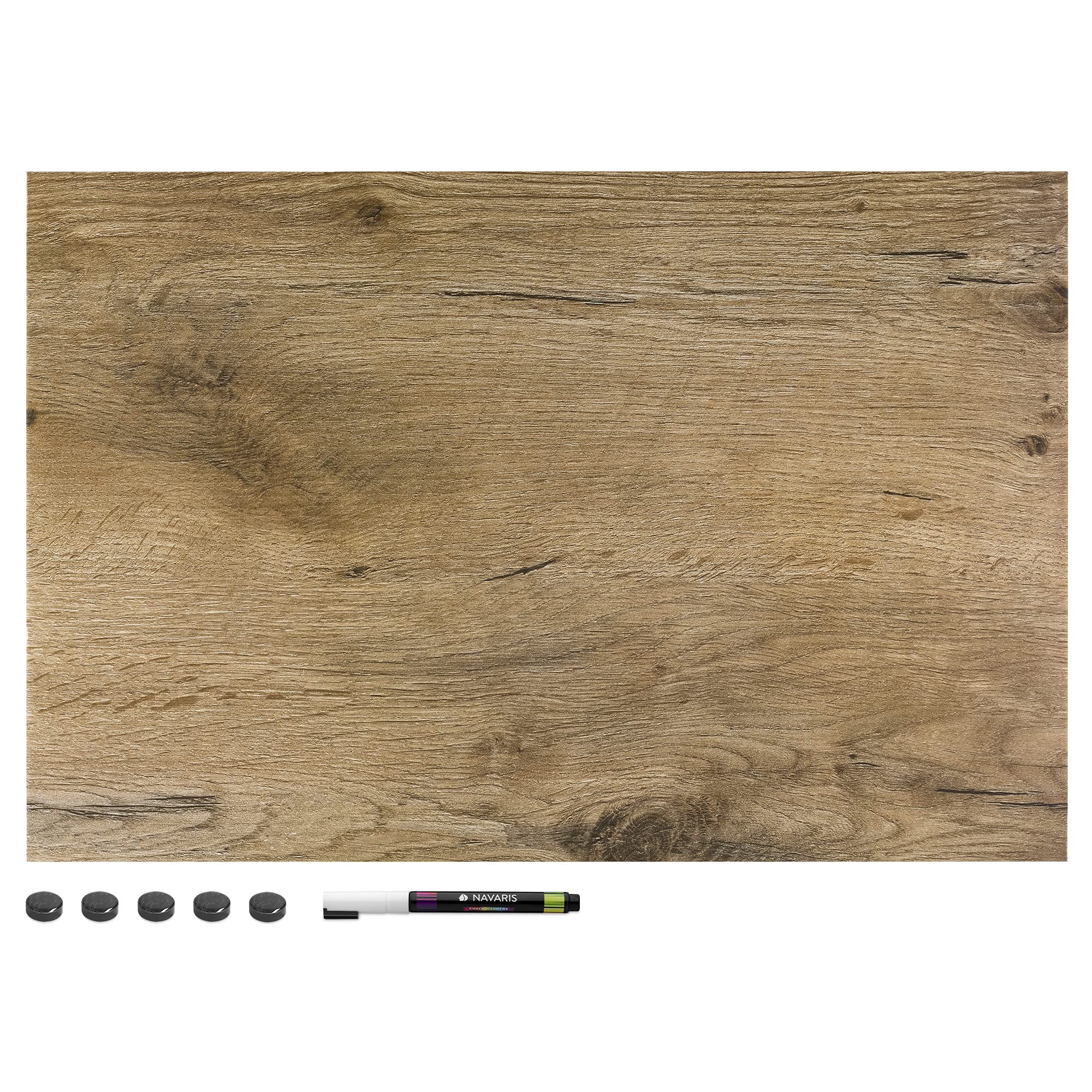 navaris-magnettafel-magnetboard-60x40-whiteboard-holzoptik image 1
