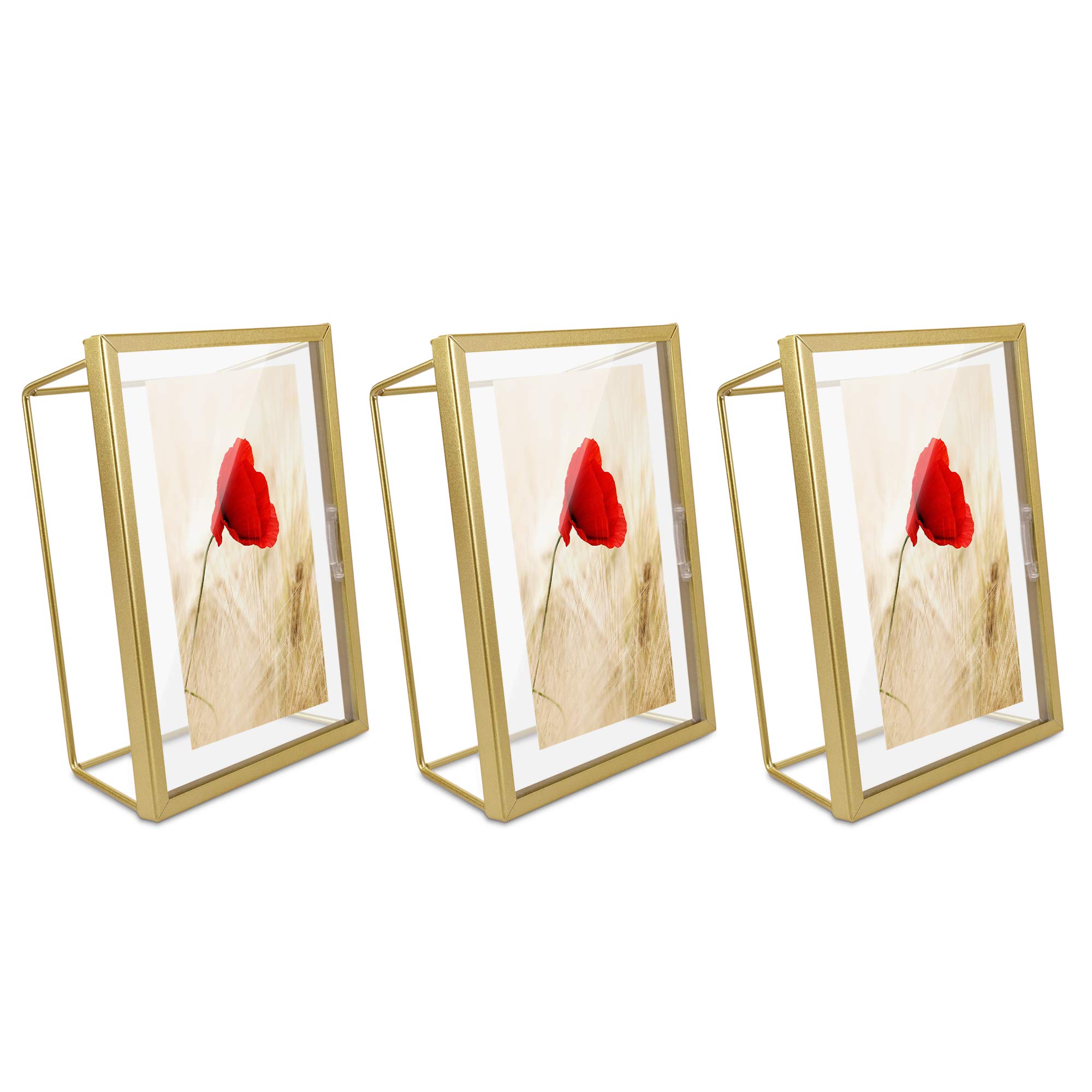navaris-bilderrahmen-set-3tlg-gold-geometrisch-glas-10x15 image 1