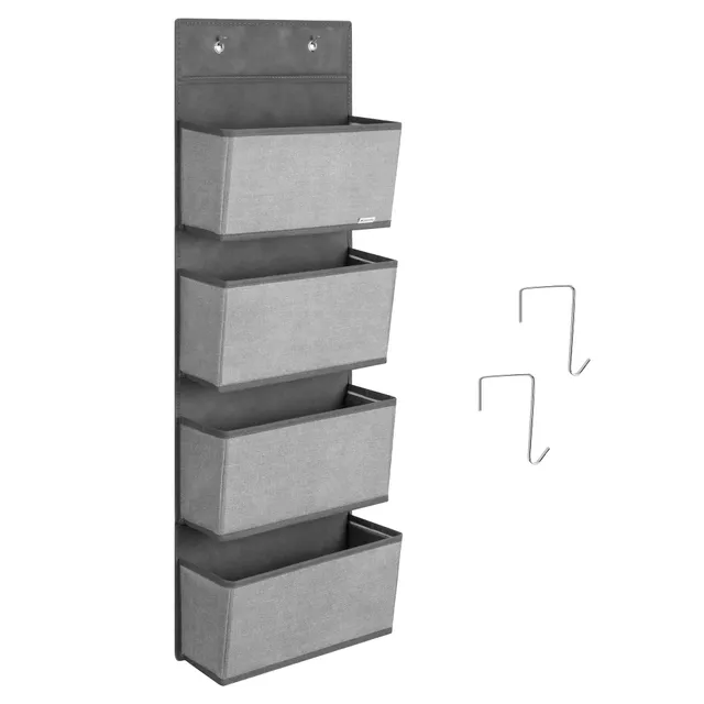 navaris-h-ngeregal-h-ngeorganizer-4-f-cher-grau-f-r-t-r image 1