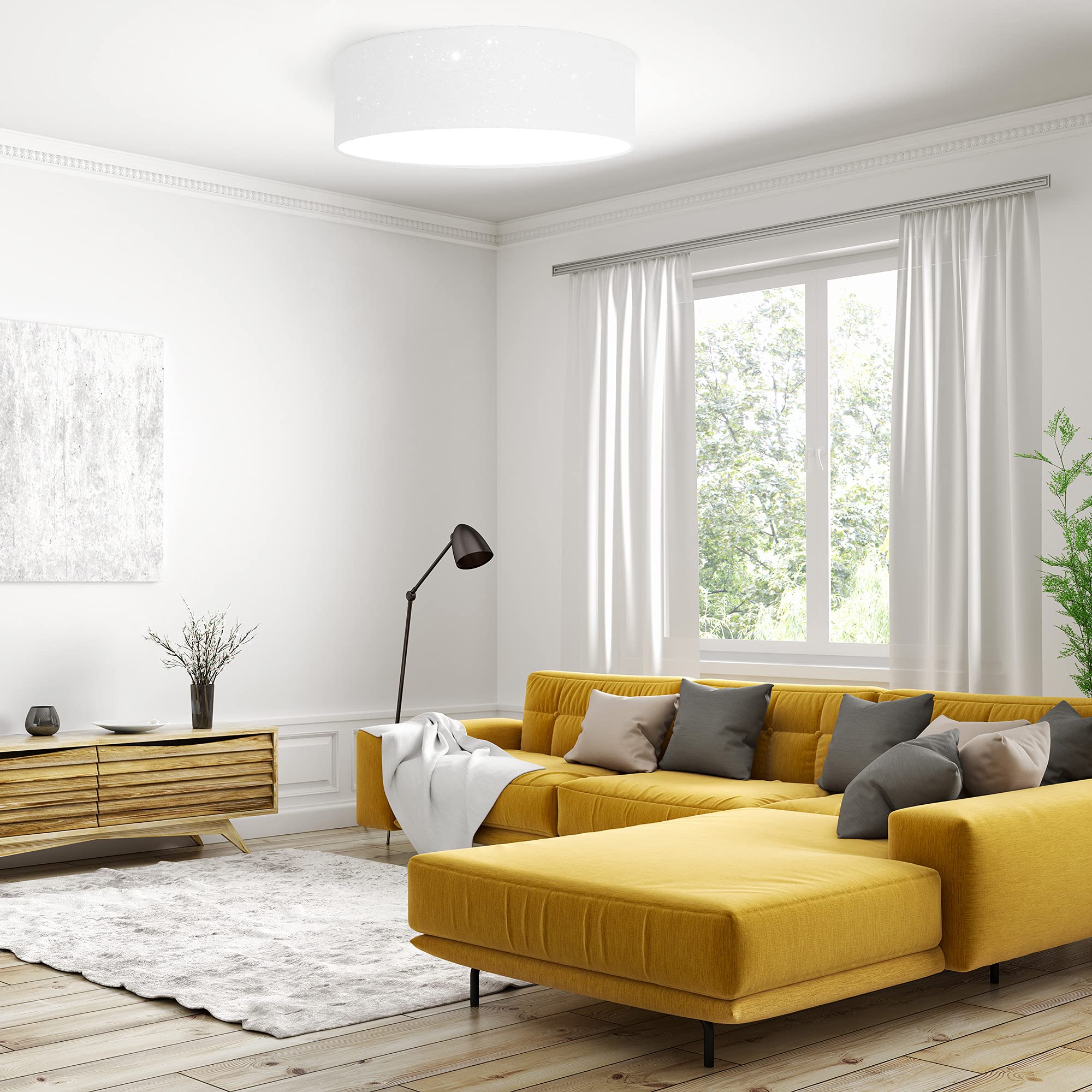 navaris-lighting-led-deckenleuchte-40cm-wei-stoff image 2