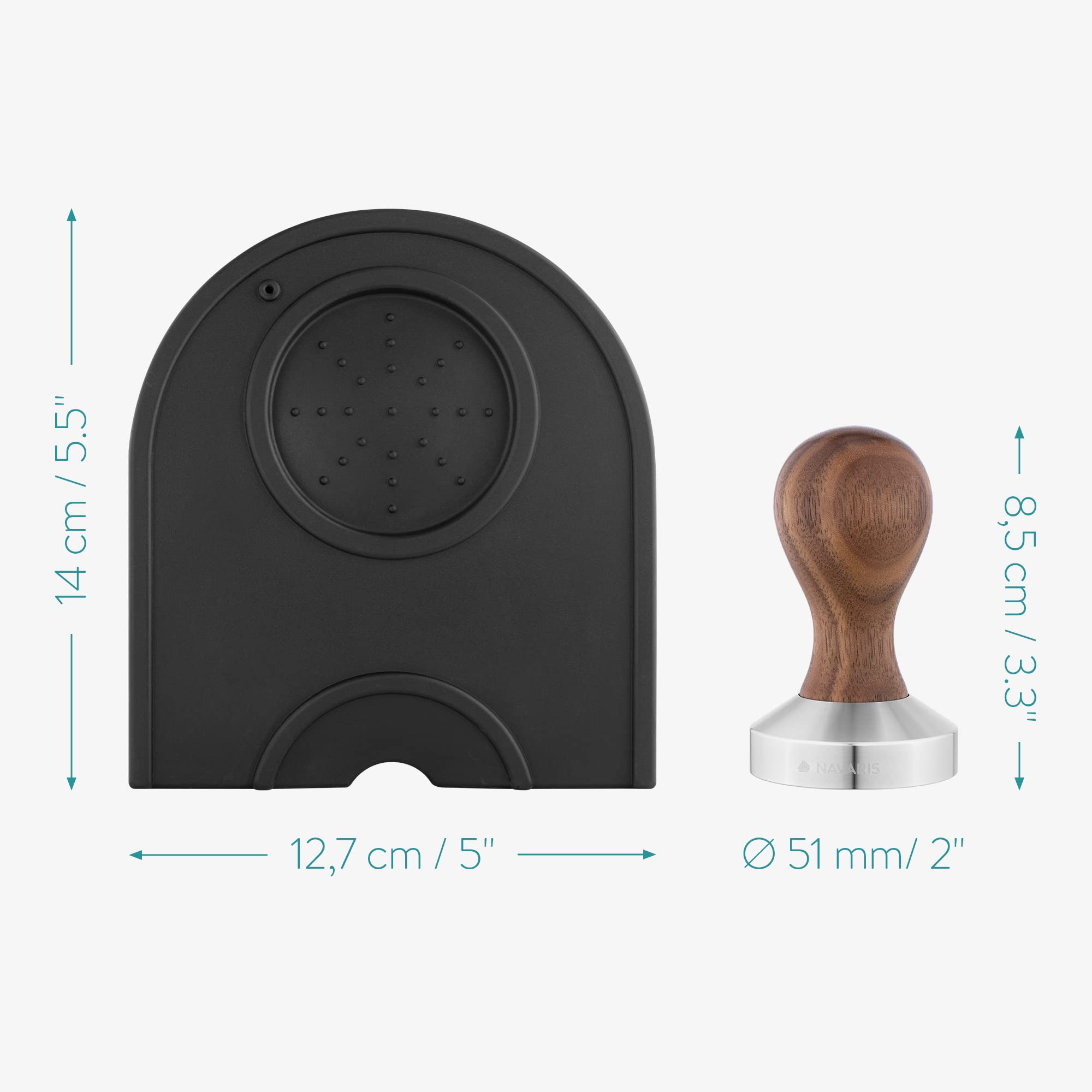 navaris-kitchen-espresso-tamper-51mm-stampfer-schwarz-mit-matte image 6
