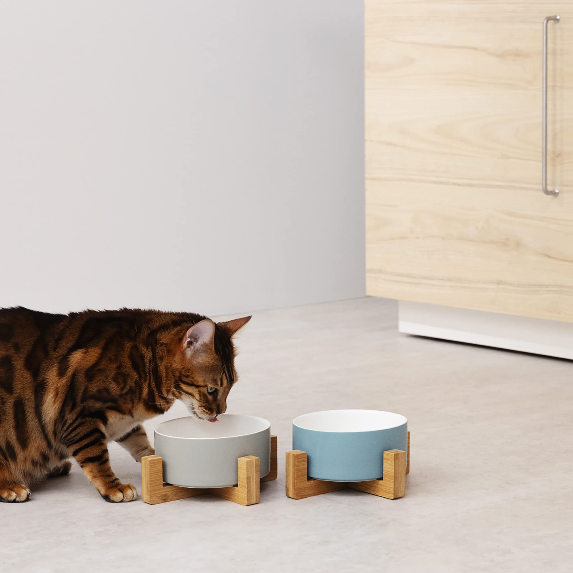 navaris-futternapf-keramik-hund-katze-blau-grau-2er-set image 2