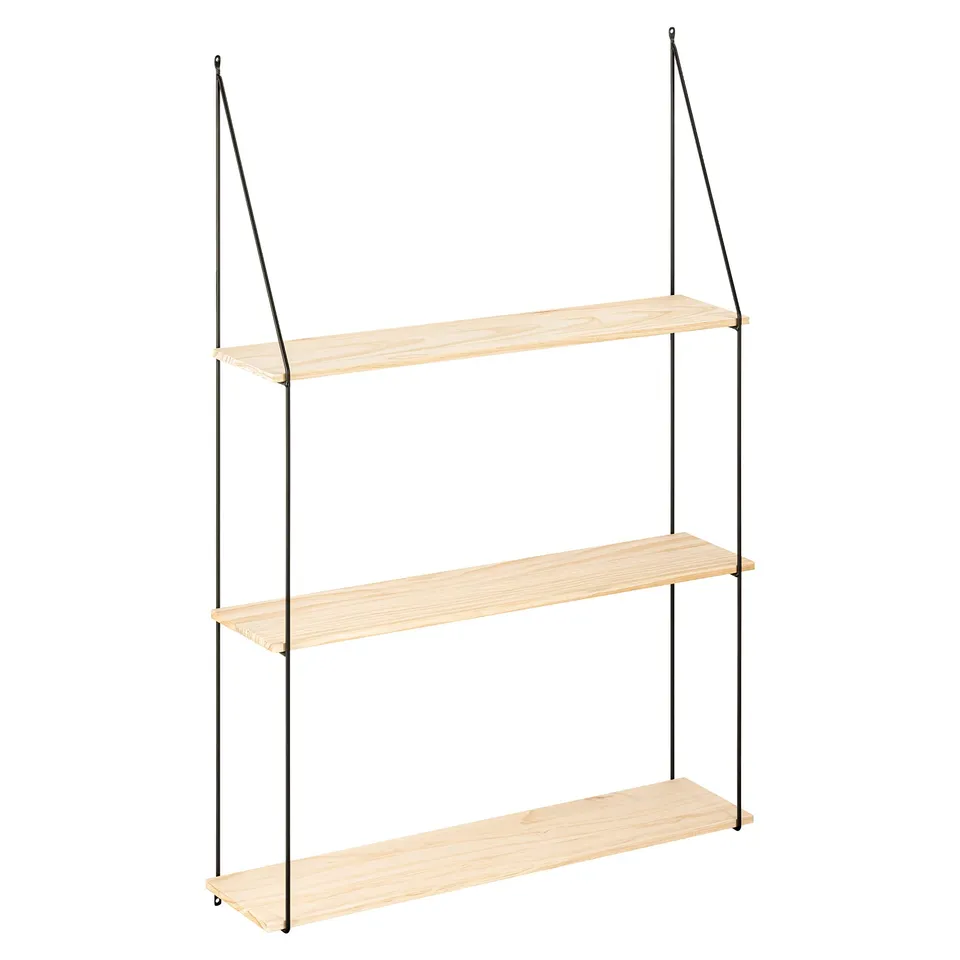 navaris-wandregal-metall-holz-97x65x15cm-3-etagen-schwarz image 1