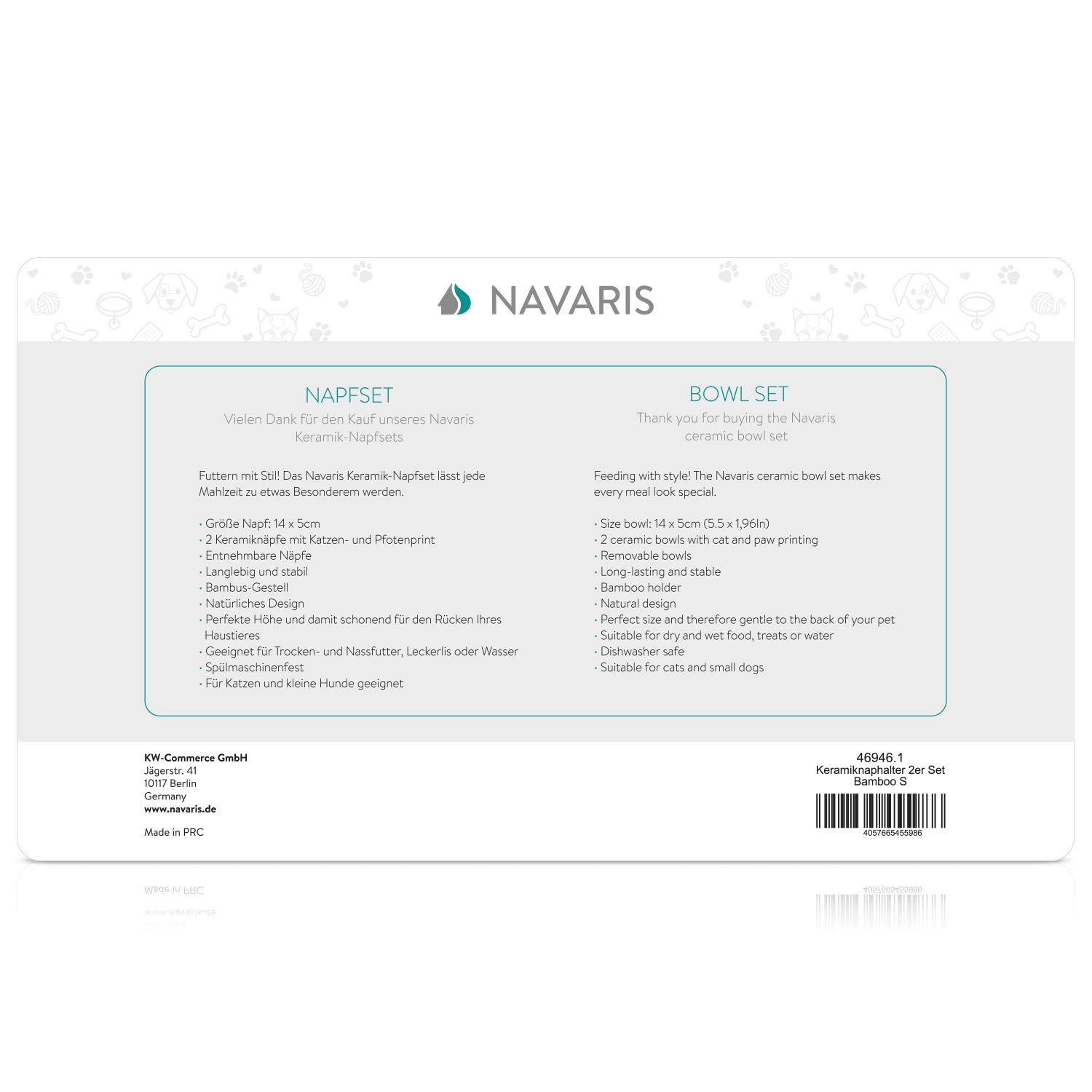 navaris-animals-futternapf-katze-keramik-2x360ml-bambus-halter image 7