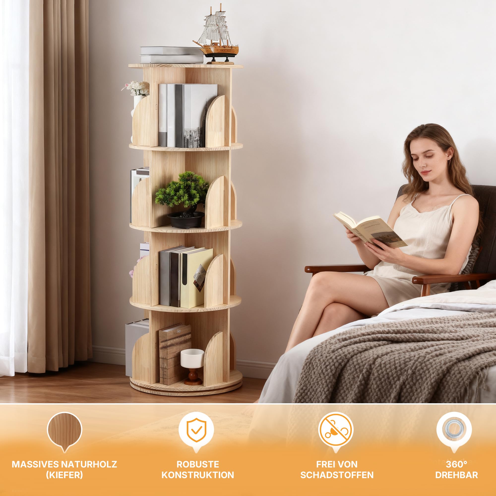 allyson-b-cherregal-drehbar-4-etagen-kinder-b-cherregal-rund-360 image 4