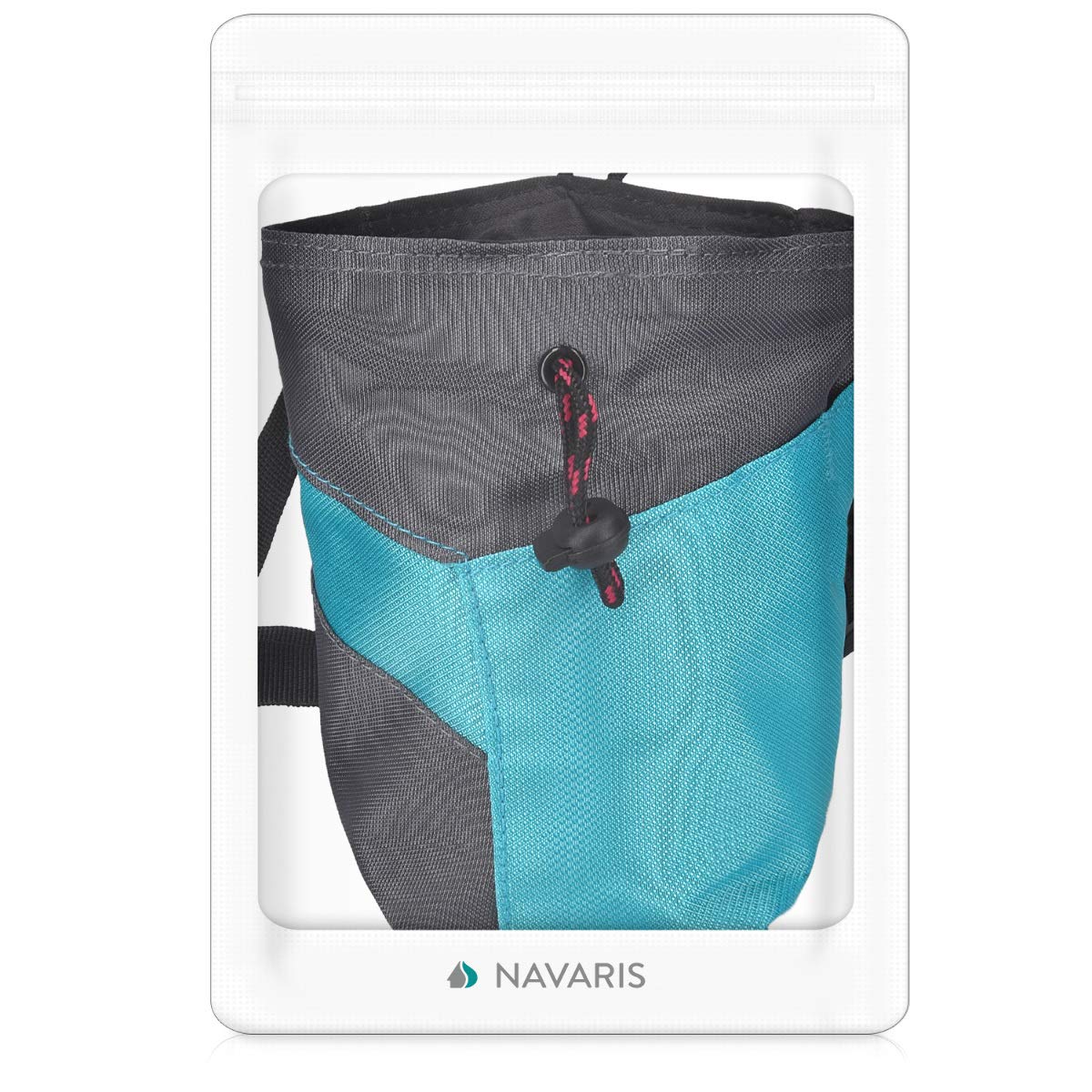 navaris-chalk-bag-bouldern-magnesiabeutel-grau-blau-mit-gurt image 7