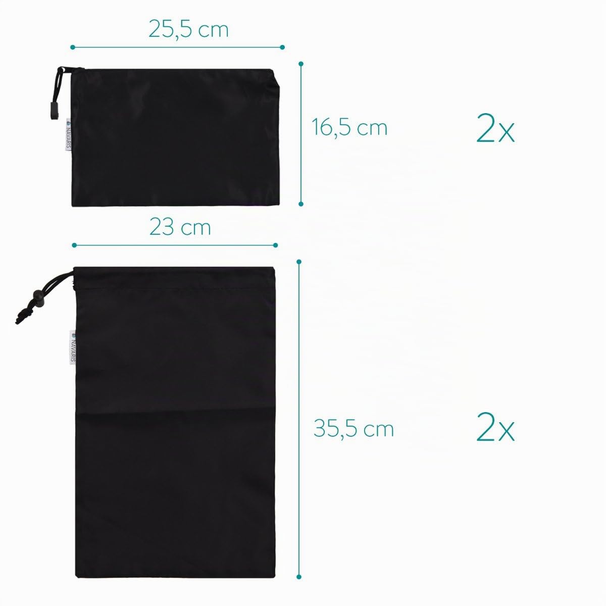 navaris-travel-koffer-packbeutel-set-7-teilig-packtaschen-schwarz image 4