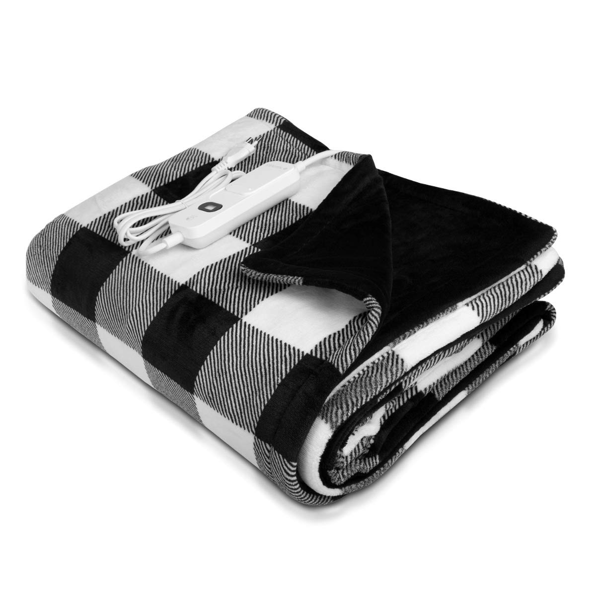 navaris-xxl-poncho-heizdecke-180x130-schwarz-wei-waschbar image 1