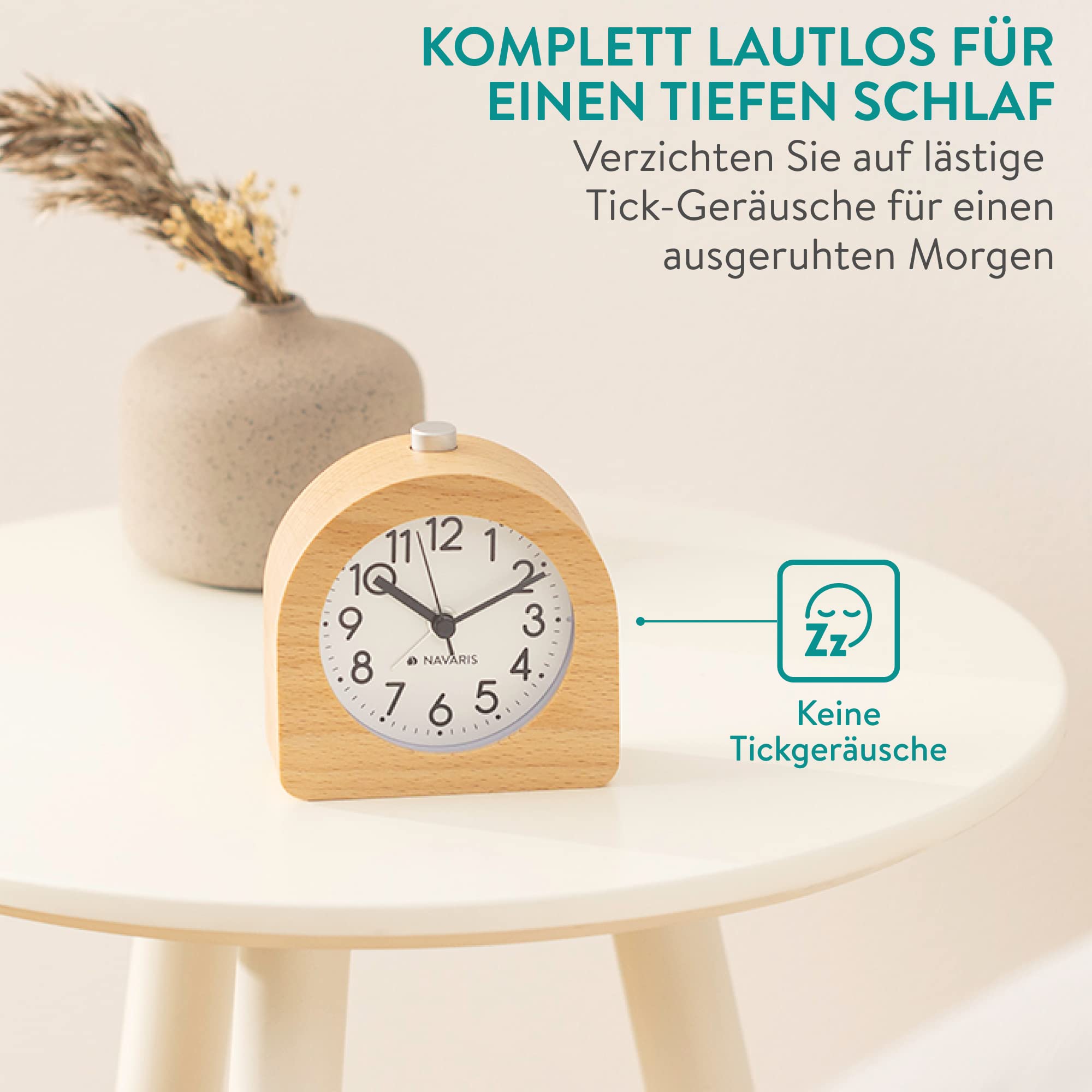 navaris-holzwecker-morgenwecker-analog-hellbraun-retro image 4