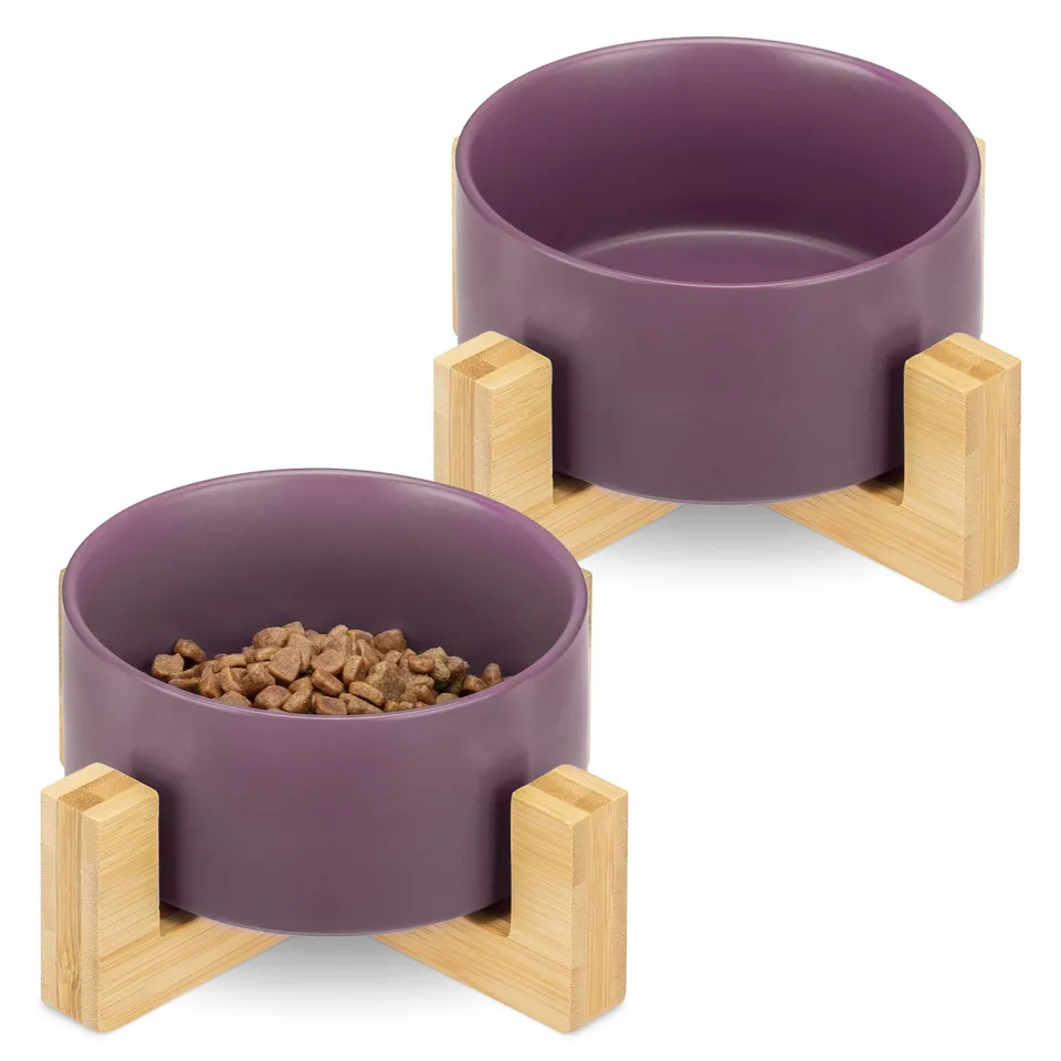 navaris-animals-futterstation-2er-keramiknapf-violett-550-ml image 1