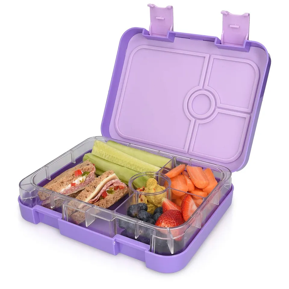 navaris-lunchbox-kinder-4-f-cher-bento-box-violett-bpa-frei image 1