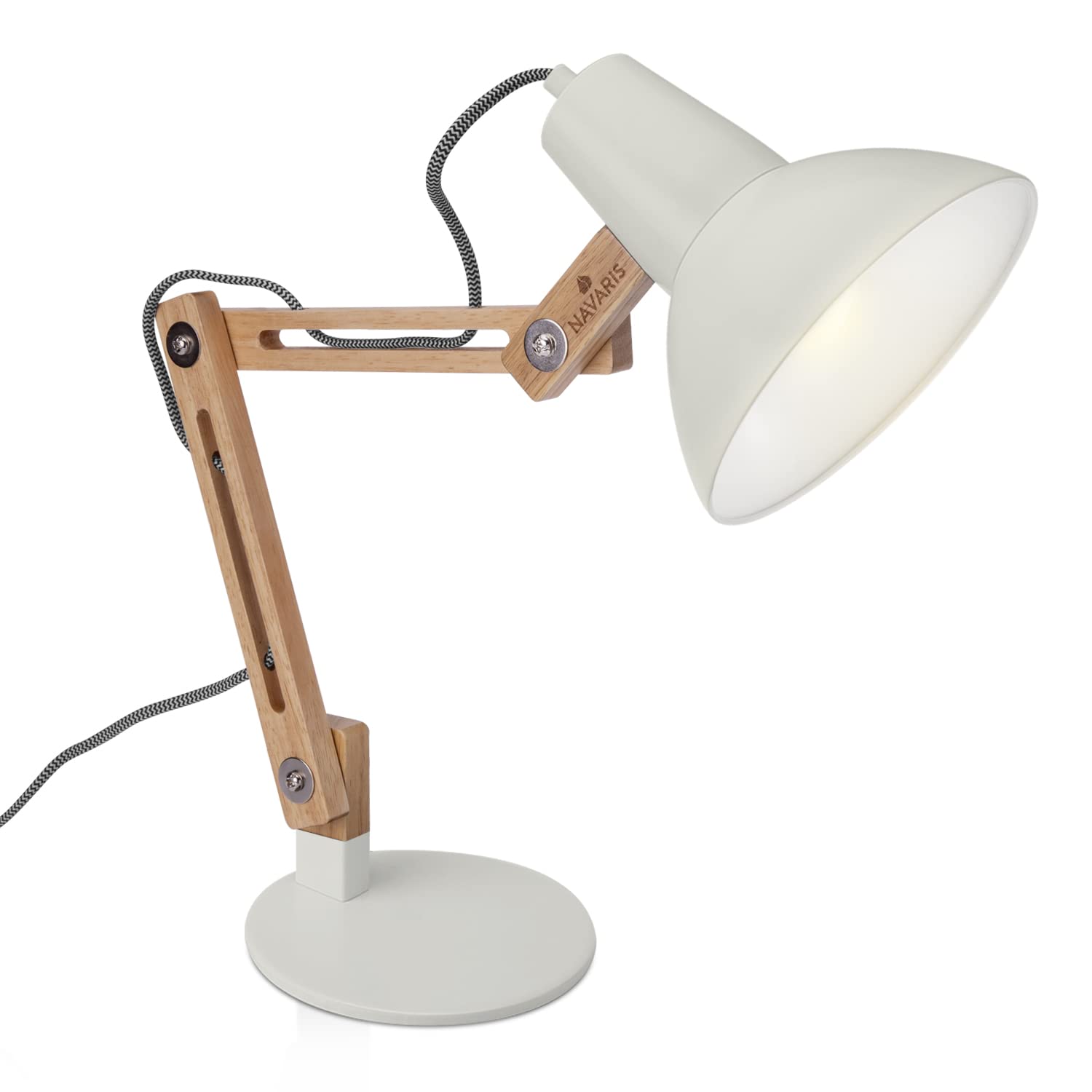 navaris-lighting-holz-schreibtischlampe-e27-hellgrau-verstellbar image 8