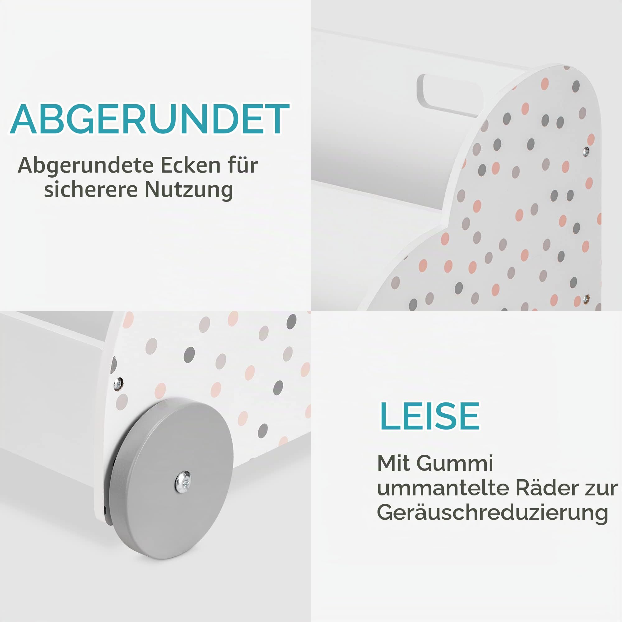 navaris-living-kinder-b-cherregal-wei-mit-rollen-60x51x40-cm image 5