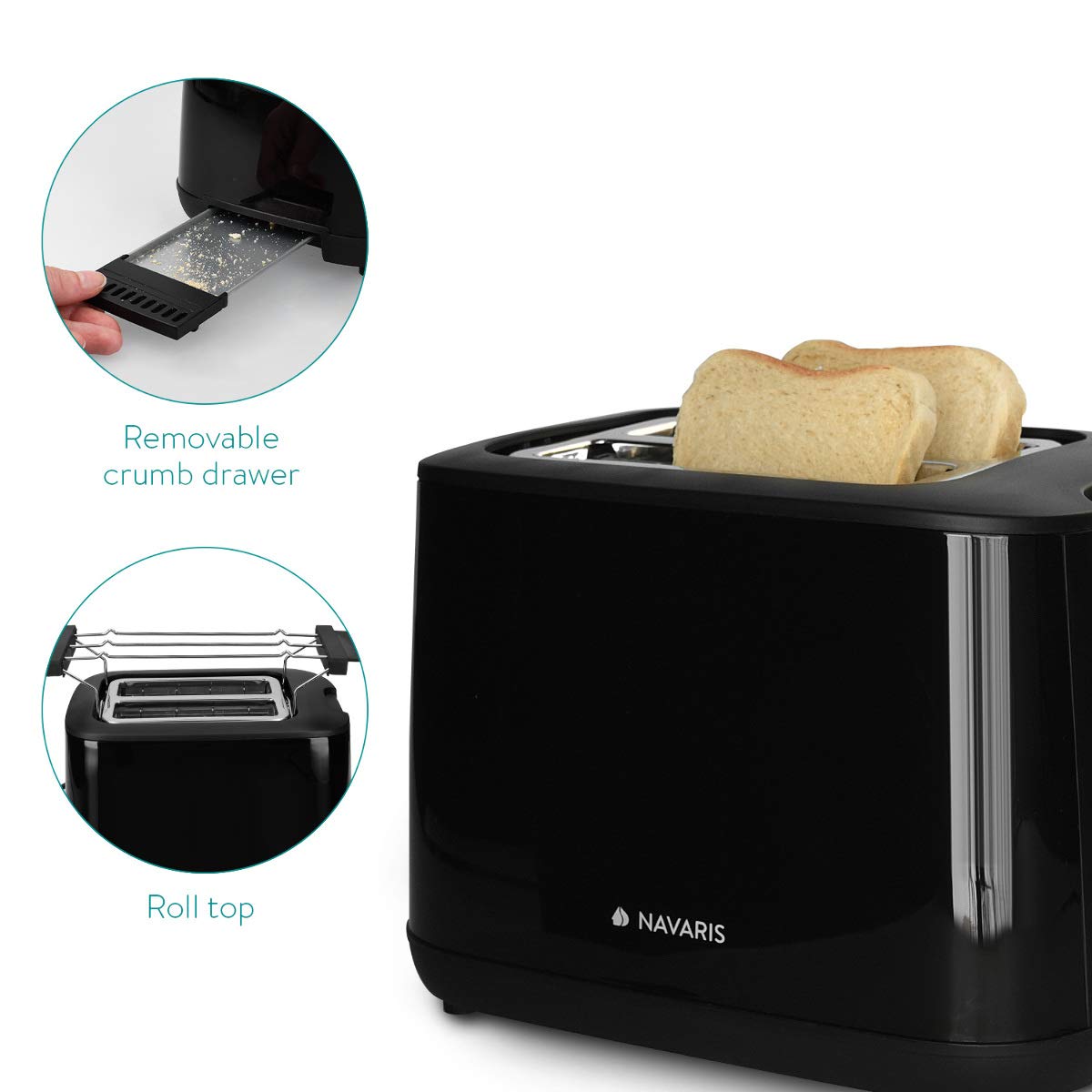 navaris-toaster-doppelschlitz-schwarz-1000w-6-stufen image 3