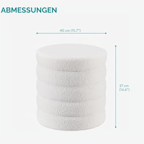 navaris-beauty-pouf-hocker-wei-rund-boucle-stauraum-teddy image 8