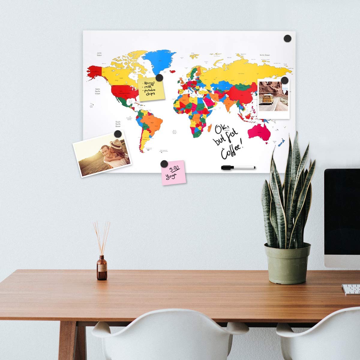 navaris-magnettafel-weltkarte-bunt-60x40-cm-mit-stift image 2