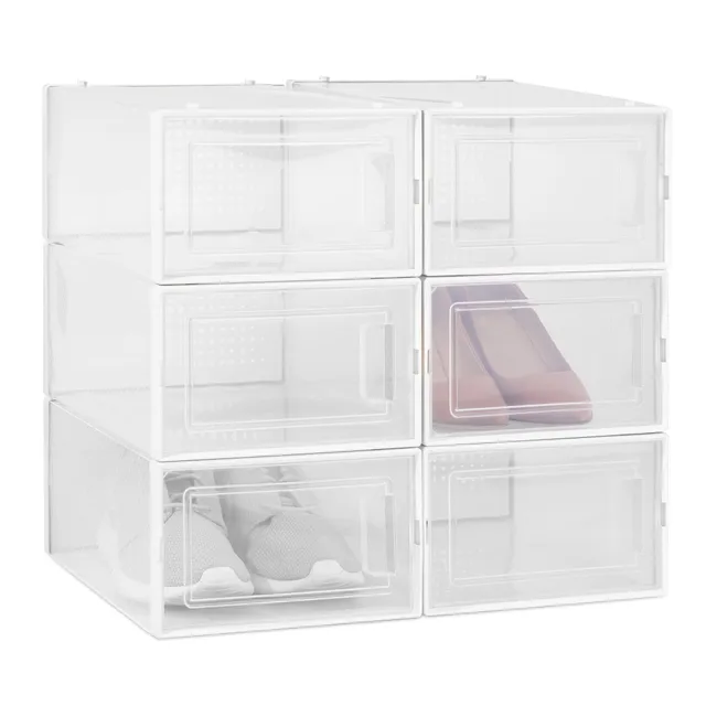 navaris-schuhbox-6er-set-transparent-stapelbar-33-4cm-front-ffnung image 1
