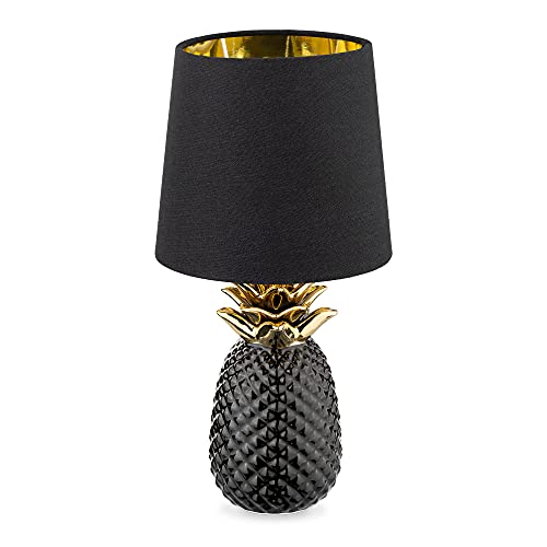 navaris-ananas-tischlampe-keramik-35-cm-schwarz-schwarz-e14 image 7