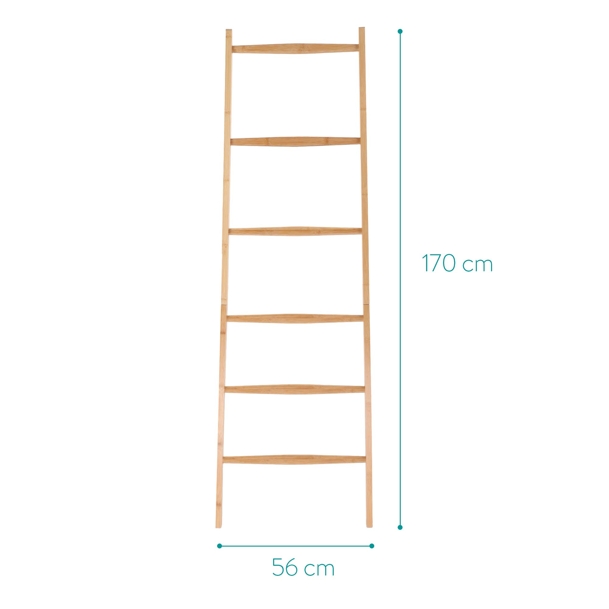 navaris-handtuchleiter-bambus-holzleiter-170-cm-6-sprossen image 3