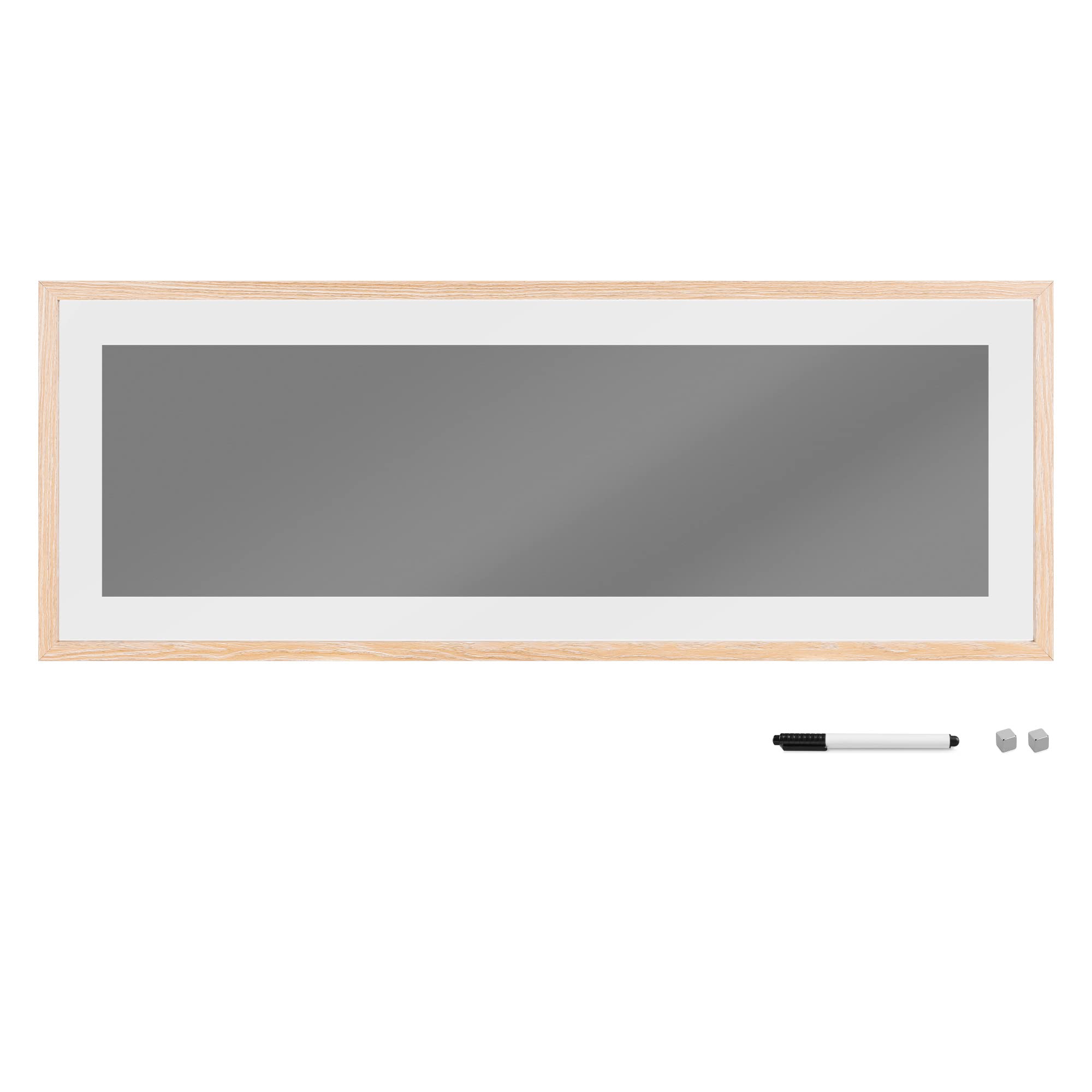 navaris-memoboard-glas-80x30cm-grau-mit-stift image 5
