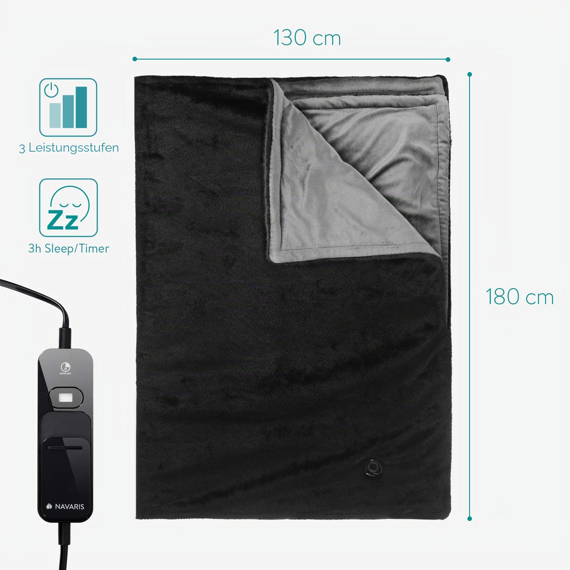 navaris-heizdecke-xxl-180x130cm-schwarz-grau-3-stufen image 6