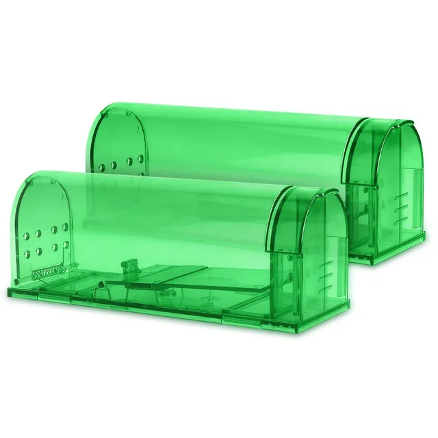 navaris-garden-lebendfalle-m-use-2er-set-gr-n-transparent-17cm image 1