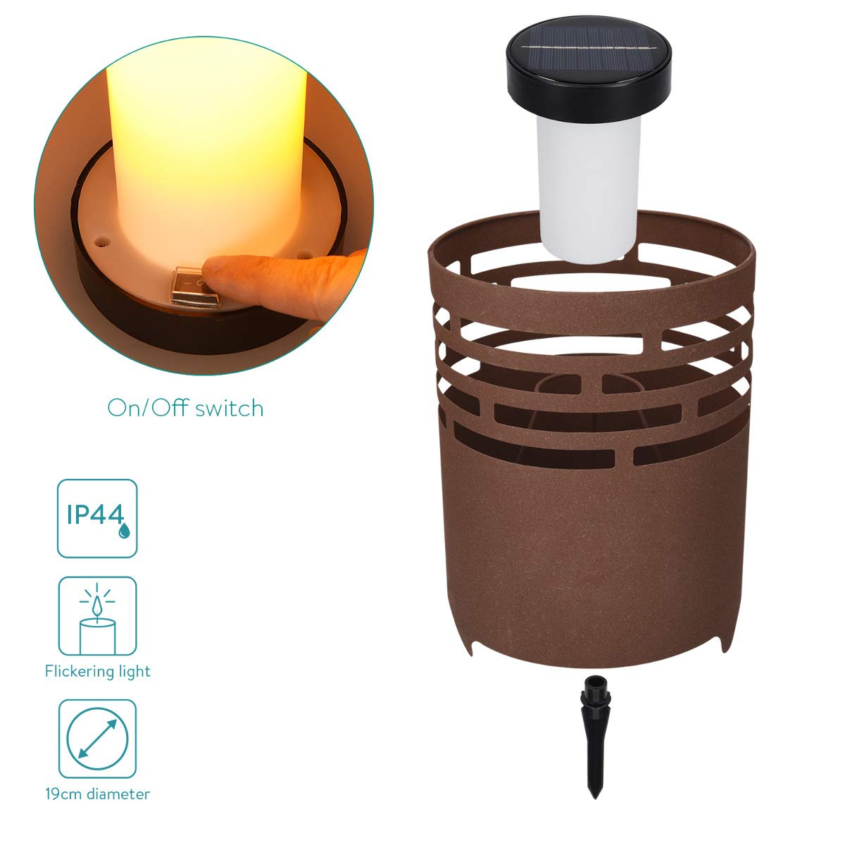 navaris-lighting-led-solar-feuerstelle-braun-gartenleuchte-25cm image 6