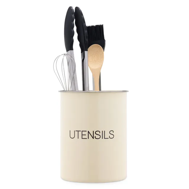 navaris-kitchen-utensilienhalter-metall-beige-13-7-cm image 1