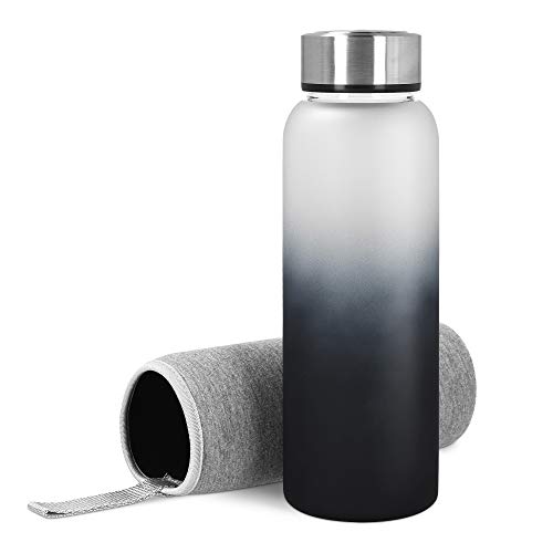 navaris-kitchen-glasflasche-950ml-trinkflasche-schwarz-grau-neopren image 8