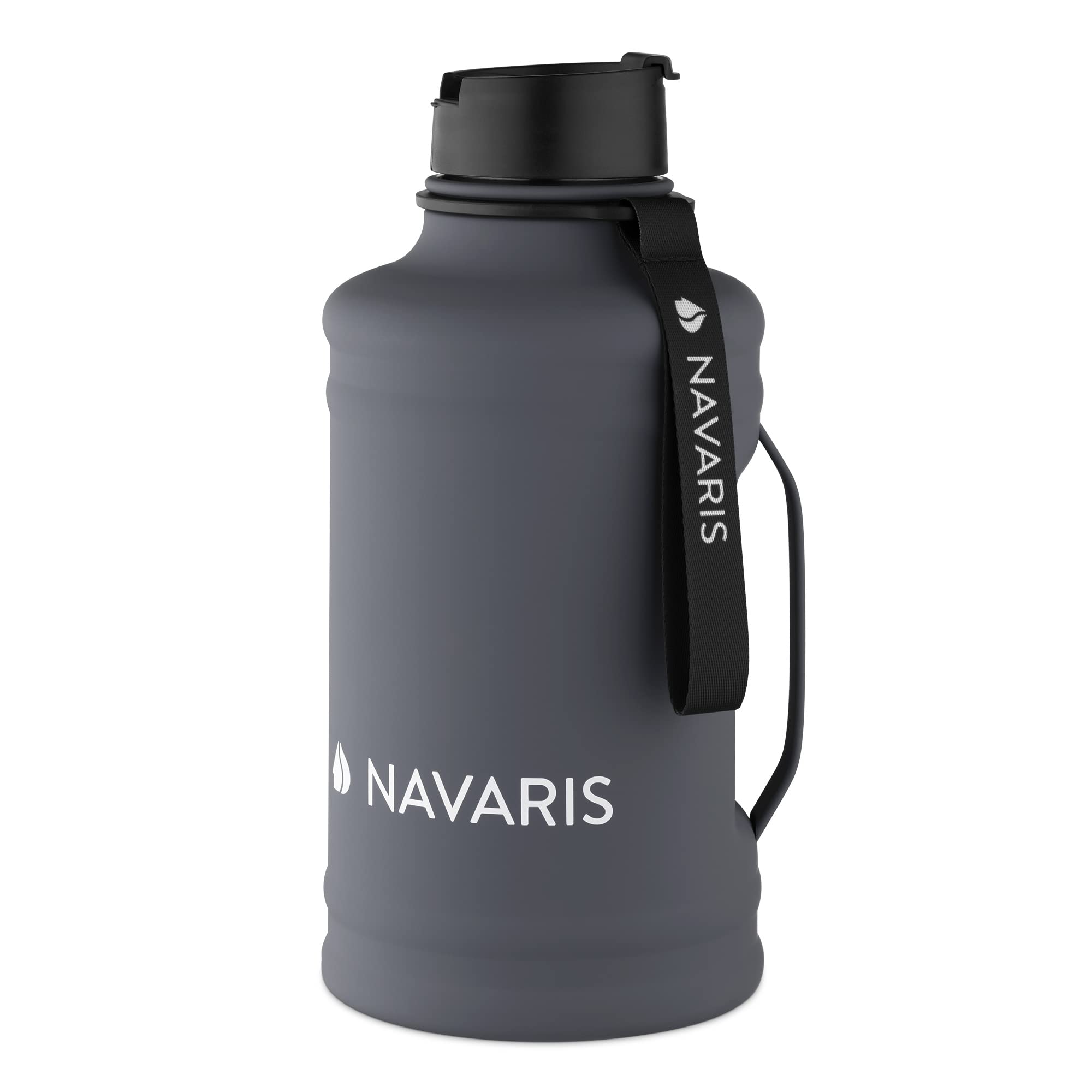 navaris-sport-wellness-2-2-liter-trinkflasche-edelstahl-mit-griff image 1
