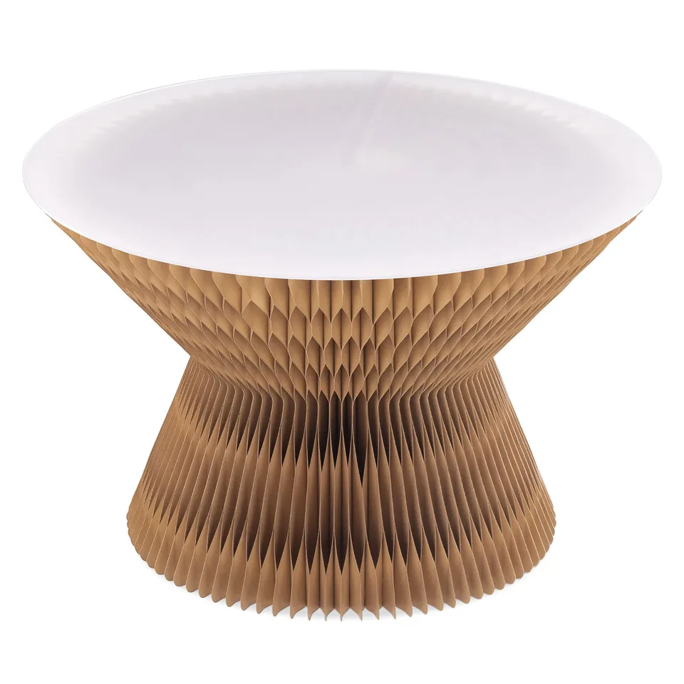 navaris-beistelltisch-papier-faltbar-papphocker-mit-acrylplatte-56-cm image 1