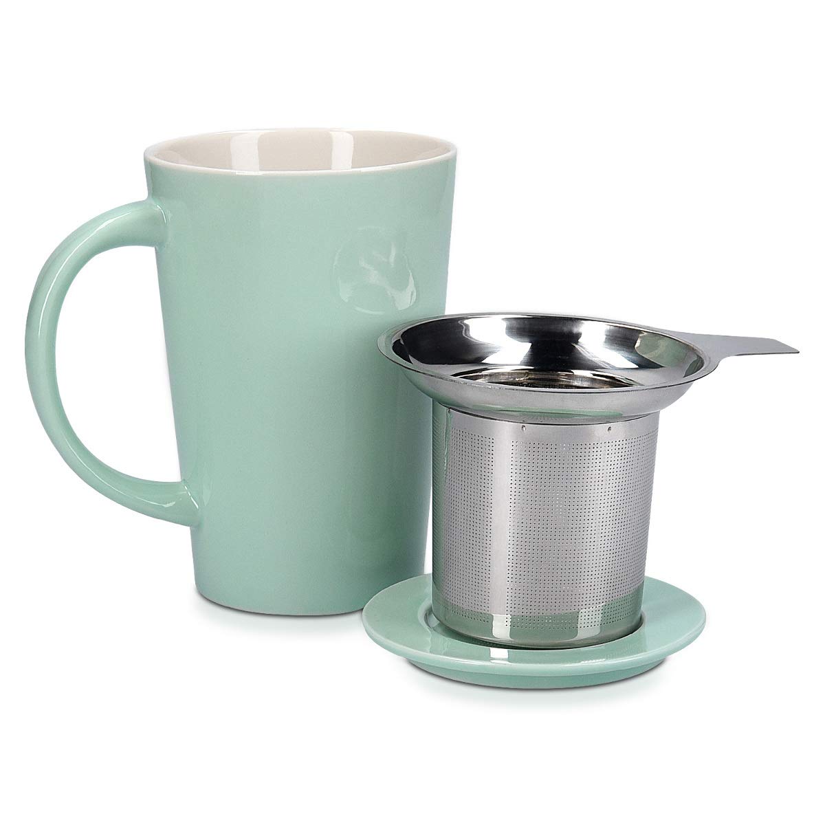 navaris-kitchen-teetasse-mit-sieb-375-ml-keramik-mintgr-n image 1