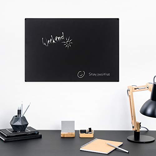 navaris-magnettafel-metall-56x38cm-schwarz-mit-kreidestift image 8