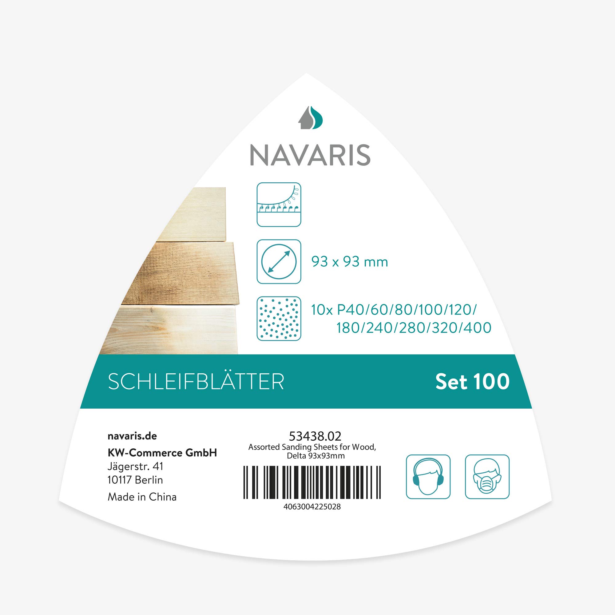 navaris-schleifpapier-delta-100er-set-p40-p400-klett image 7