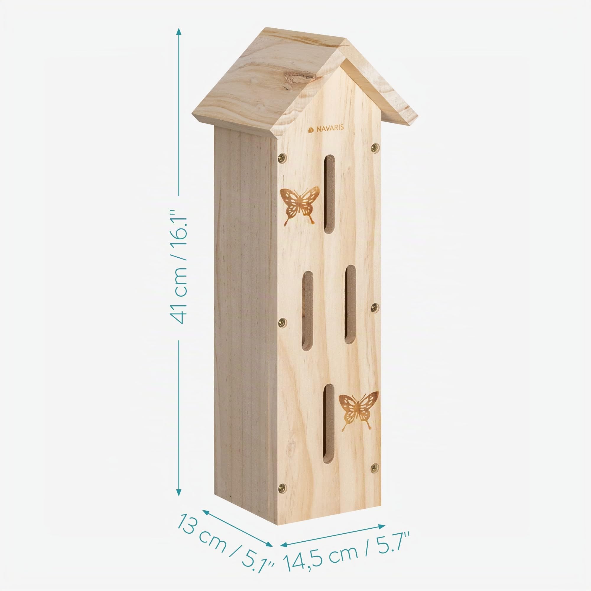 navaris-garden-schmetterlingshaus-holz-kiefer-41cm-natur image 5