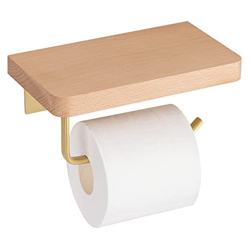 navaris-toilettenpapierhalter-holzablage-gold-20cm-buche image 7