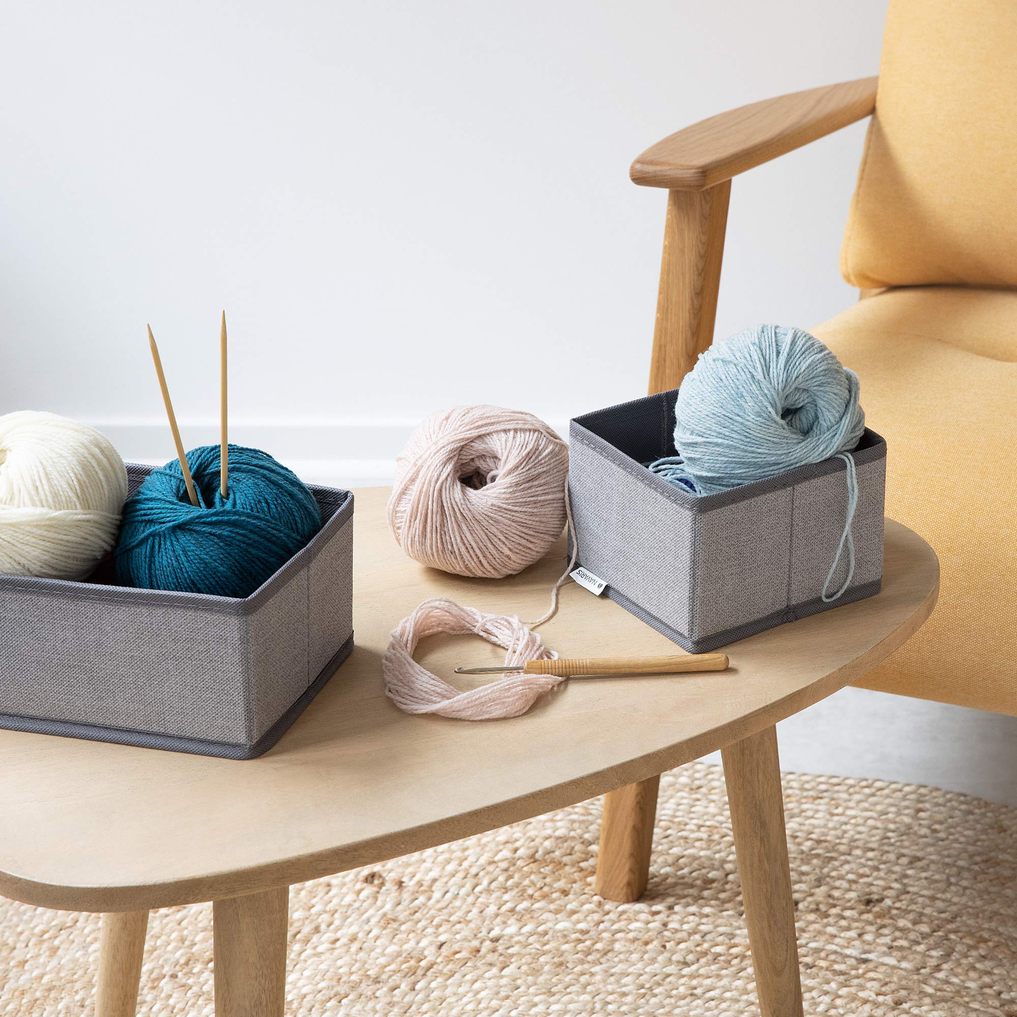 navaris-living-aufbewahrungsboxen-12er-set-grau-faltbar image 2