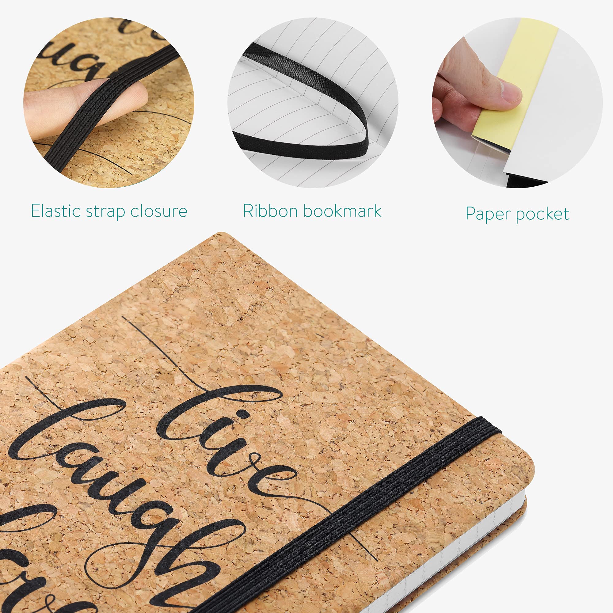 navaris-living-kork-notizbuch-liniert-live-laugh-love image 3