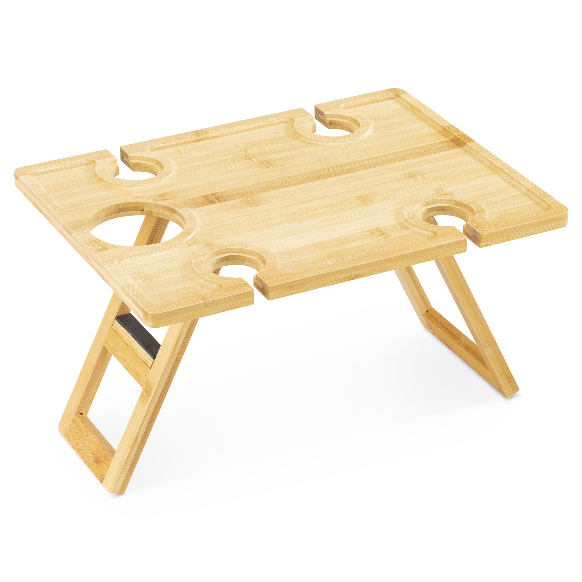 navaris-picknicktisch-bambus-klappbar-4-glashalter image 1