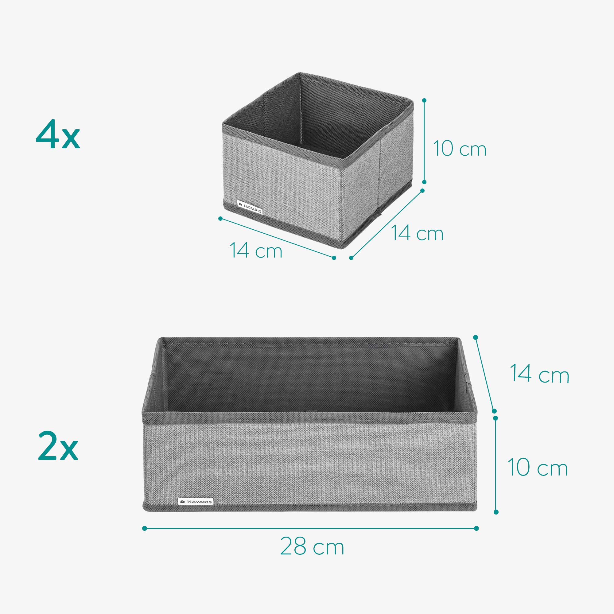 navaris-aufbewahrungsboxen-6er-stoffbox-organizer-faltbar-grau image 3