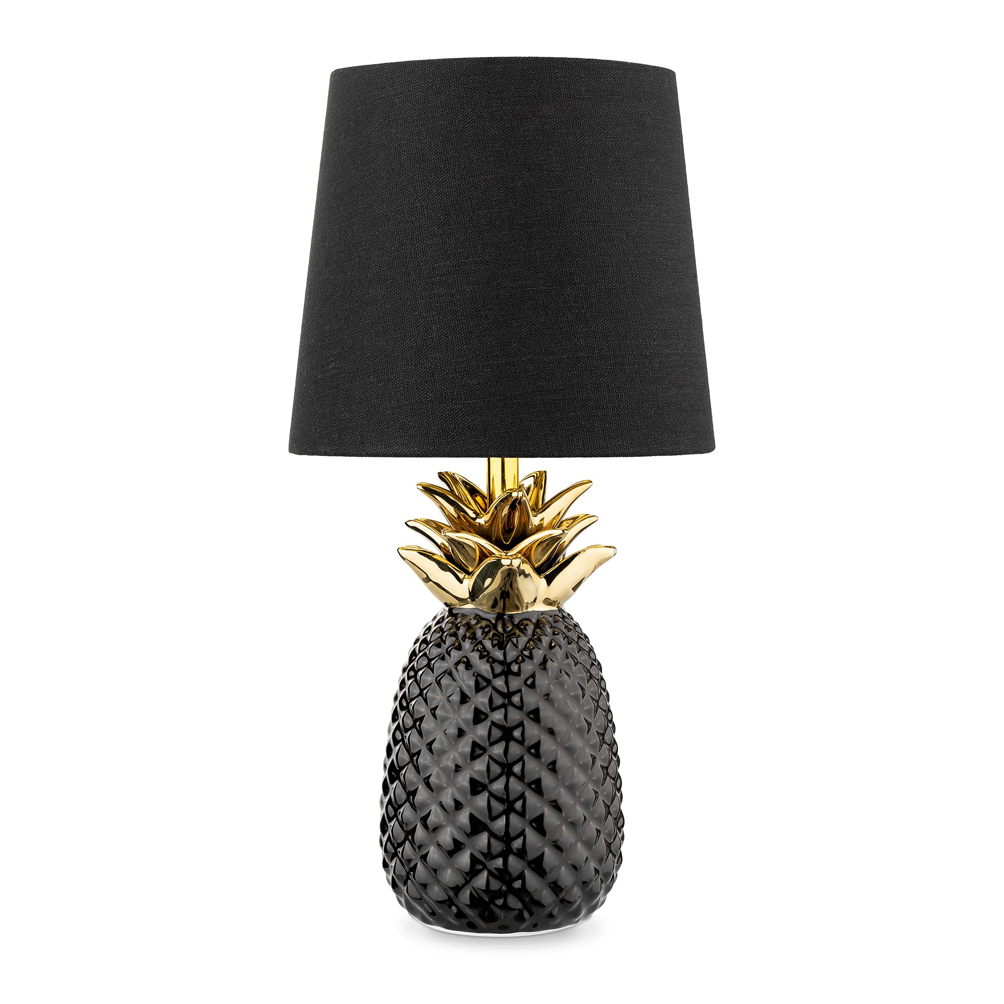navaris-ananas-tischlampe-keramik-35-cm-schwarz-schwarz-e14 image 6