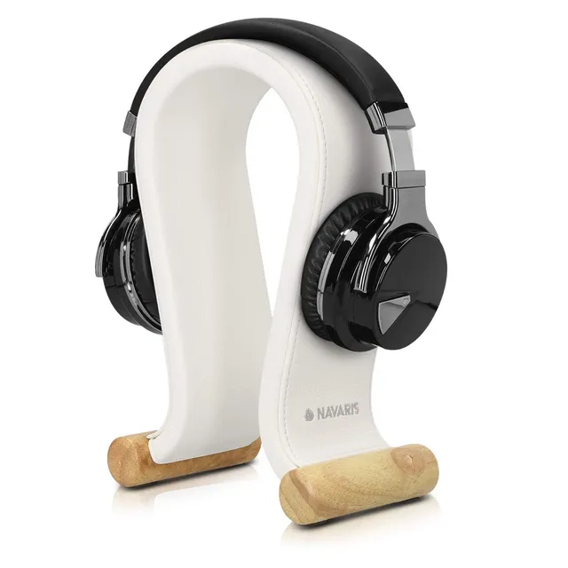 navaris-kopfh-rerst-nder-kunstleder-wei-headset-halter image 1
