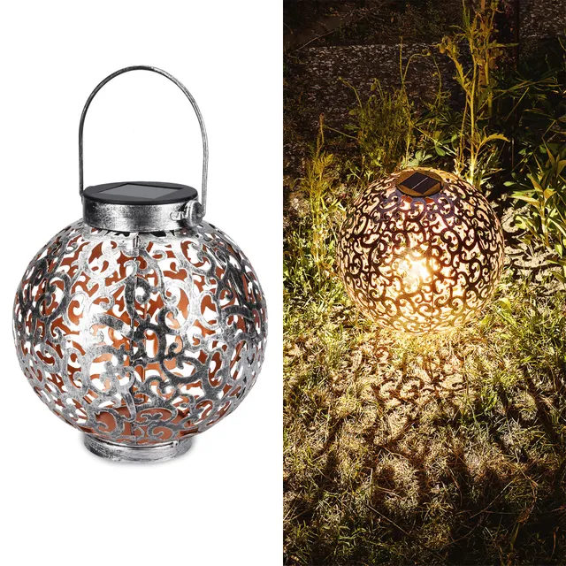 navaris-lighting-led-solarlaterne-metall-16-cm-silber image 1